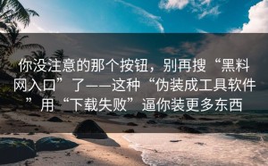 你没注意的那个按钮，别再搜“黑料网入口”了——这种“伪装成工具软件”用“下载失败”逼你装更多东西