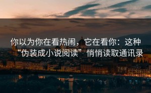 你以为你在看热闹，它在看你：这种“伪装成小说阅读”悄悄读取通讯录