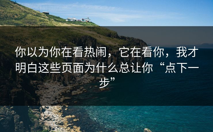 你以为你在看热闹,它在看你,我才明白这些页面为什么总让你“点下一步” 你以为你在看热闹,它在看你,我才明白这些页面为什么总让你“点下一步”