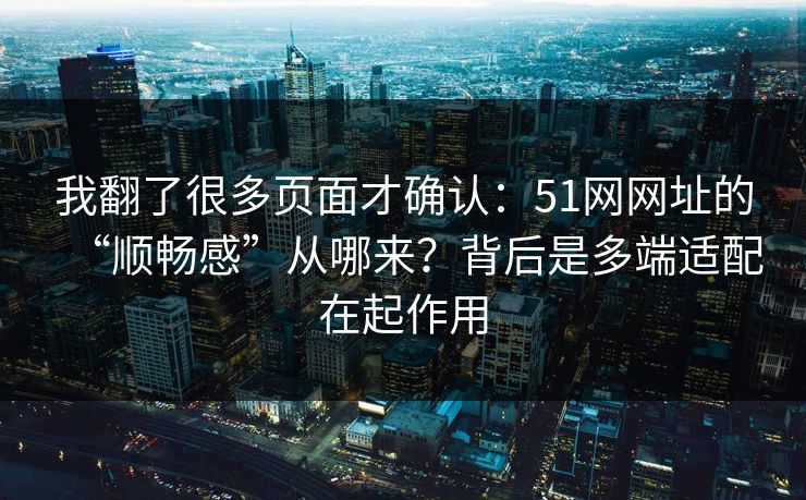 我翻了很多页面才确认：51网网址的“顺畅感”从哪来？背后是多端适配在起作用